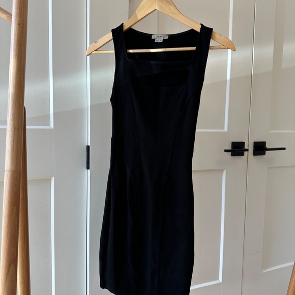 HELMUT Lang Black Gala Bodycon Cut Out Dress Minimal Stretchy - Picture 3 of 6